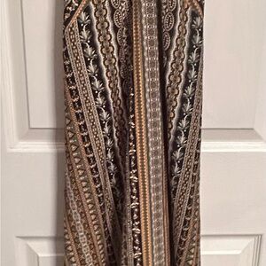 Elegant Black and Brown Patterned Skirt